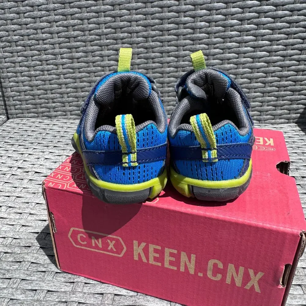 Keen Chandler CNX Hiking Shoes Mesh Bungee‎ Lace Blue Green Kids Toddler Size 4